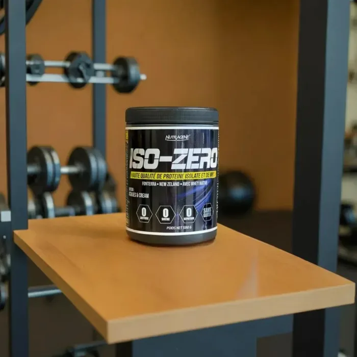 iso zero whey proteine Nutragene complément alimentaire de haute qualité, labellisé et testé en laboratoire.